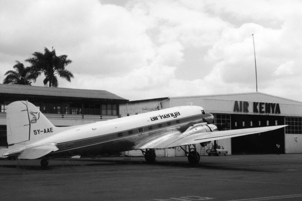 DC3 parked in front of Airkenya hangar Edit